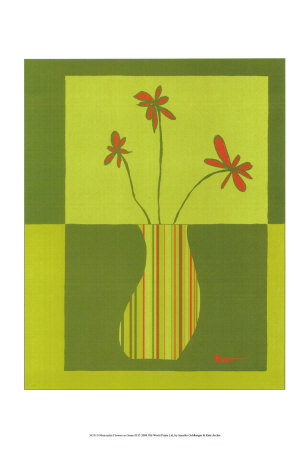 Minimalist Flowers In Green Iii by Jennifer Goldberger Pricing Limited Edition Print image