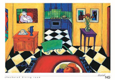 Checkered Dining Room by Daniel Ng Pricing Limited Edition Print image