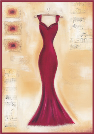 Red Evening Gown I by Lucy Barnard Pricing Limited Edition Print image