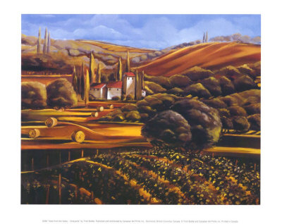 View From The Valley, Vineyards by Trish Biddle Pricing Limited Edition Print image