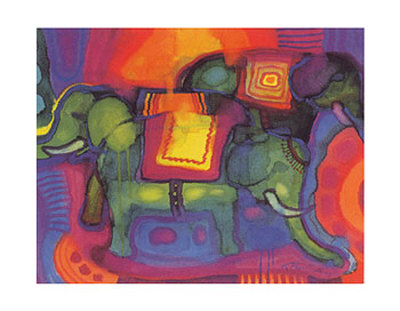 Regenbogenelefanten by Kurt Freundlinger Pricing Limited Edition Print image