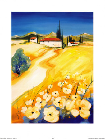 Golden Landscape I by Heide Wagner Pricing Limited Edition Print image