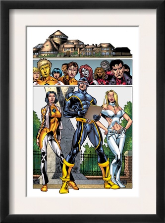 New X-Men #3 Group: Cyclops, Emma Frost, Moonstar And Danielle by Staz Johnson Pricing Limited Edition Print image