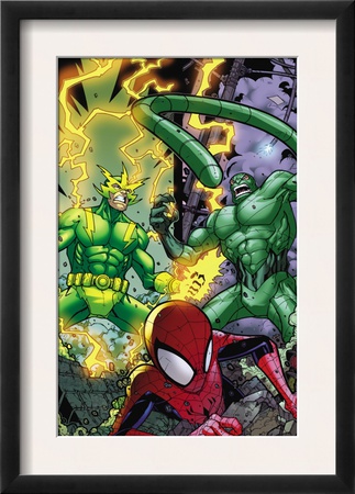 Marvel Adventures Spider-Man #48 Group: Spider-Man, Electro And Scorpion by Jonboy Meyers Pricing Limited Edition Print image