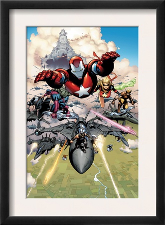 Siege #1 Group: Iron Patriot, Hawkeye, Ms. Marvel, Wolverine, Spider-Man And Ares by Olivier Coipel Pricing Limited Edition Print image