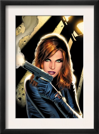 Black Widow #2 Cover: Black Widow Charging by Greg Land Pricing Limited Edition Print image