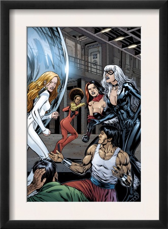 Heroes For Hire #7 Group: Black Cat, Knight, Misty, Tarantula, Shang-Chi, Wing And Colleen Fighting by Al Rio Pricing Limited Edition Print image