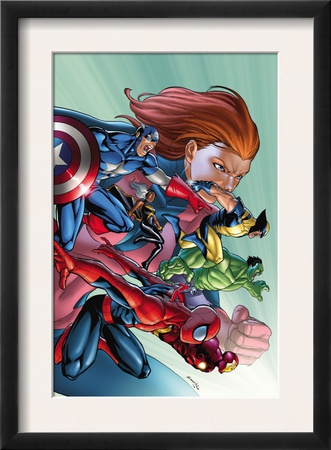 Marvel Adventures Avengers #32 Cover: Spider-Man, Captain America, Wolverine And Hulk by Salvador Espin Pricing Limited Edition Print image