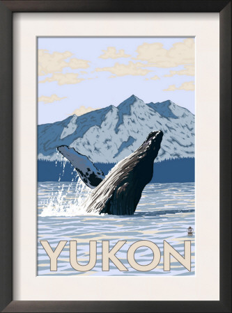 Yukon, Canada - Humpback W/ Mountains, C.2009 by Lantern Press Pricing Limited Edition Print image