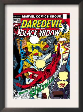 Daredevil #102 Cover: Stiltman, Black Widow And Daredevil by Syd Shores Pricing Limited Edition Print image
