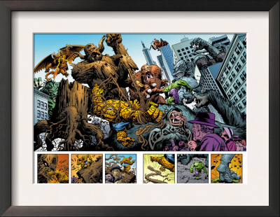 Marvel: Monsters On The Prowl #1 Group: Hulk, Thing, Groot, Fin Fang Foom And Grogg by Duncan Fegredo Pricing Limited Edition Print image