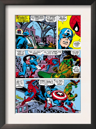 Captain America And The Falcon Group: Captain America, Falcon And Spider-Man by John Romita Sr. Pricing Limited Edition Print image