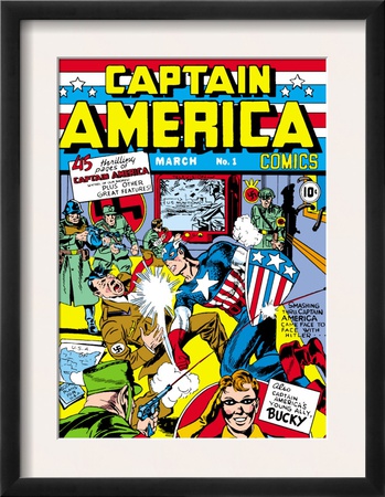 Captain America Comics #1 Cover: Captain America, Hitler And Adolf by Jack Kirby Pricing Limited Edition Print image