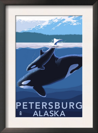Orca And Calf - Petersburg, Alaska, C.2009 by Lantern Press Pricing Limited Edition Print image