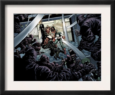 New Avengers #12 Group: Captain America, Spider-Man, Spider Woman, Iron Man, Ronin And Hand by David Finch Pricing Limited Edition Print image