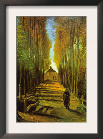 Autumn Tree Lined Lane Leading To A Farm House by Vincent Van Gogh Pricing Limited Edition Print image