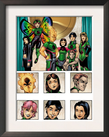 New X-Men: Academy X Yearbook Group: Pixie, Match, Trance, Wolf Cub, D.J., Preview And Paragons by Georges Jeanty Pricing Limited Edition Print image