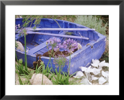 Blue Boat In Dry Harbour Of Gravel by Juliet Greene Pricing Limited Edition Print image