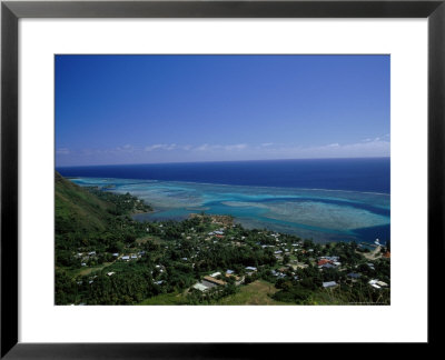 Aerial View Of Moorea Showing Village And Reefs by Barry Winiker Pricing Limited Edition Print image