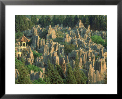 Landscape Of Stone Forest With Sunset Light, Stone Forest, China by Keren Su Pricing Limited Edition Print image