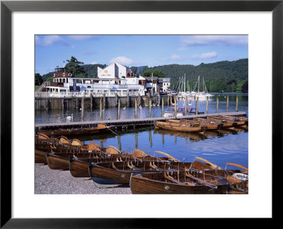 Rowing Boats And Pier, Bowness-On-Windermere, Lake District, Cumbria, England by David Hunter Pricing Limited Edition Print image