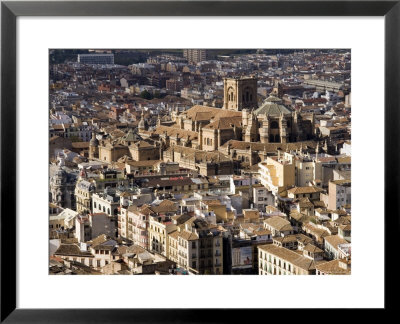 View Of City Showing The Cathedral, From The Watch Tower Of The Alcazaba, Granada, Andalucia, Spain by Sheila Terry Pricing Limited Edition Print image
