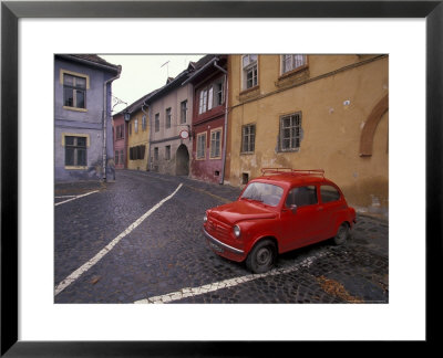 Village Roadway And Car, Sighishoara, Romania by Gavriel Jecan Pricing Limited Edition Print image