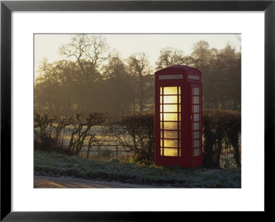 Red Telephone Box On A Frosty Morning, Snelston, Hartington, Derbyshire, England, Uk by Pearl Bucknall Pricing Limited Edition Print image