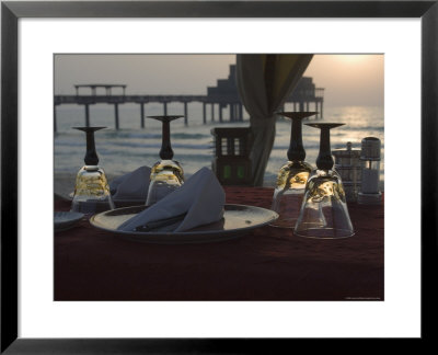 Table For Two On The Beach, Dubai, United Arab Emirates, Middle East by Amanda Hall Pricing Limited Edition Print image