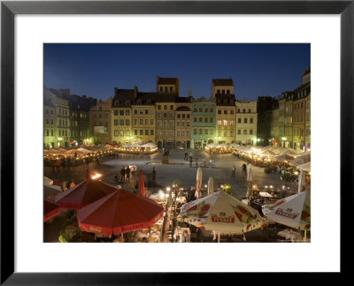Street Performers, Cafes And Stalls At Dusk, Old Town Square (Rynek Stare Miasto), Warsaw, Poland by Gavin Hellier Pricing Limited Edition Print image