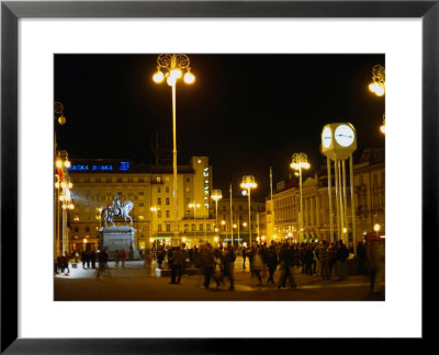 Ban Jelacic Square At Night, Zagreb, Croatia by Wayne Walton Pricing Limited Edition Print image