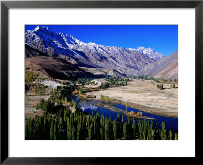 Gilgit River Cutting Through The Cultivated Valley With Mountains In The Background, Phander by Lindsay Brown Pricing Limited Edition Print image