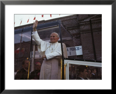 Pope John Paul Ii Waves From His Bulletproof Vehicle, Warsaw, Poland by James L. Stanfield Pricing Limited Edition Print image