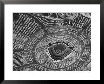View Of Crowded Parking Lots Around The Los Angeles Dodgers Stadium In Chavez Ravine, California by Ralph Crane Pricing Limited Edition Print image