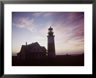 Golden Sunset At Nantucket, Mass. With Sankaty Head Lighthouse Silhouetted Against Sky by Andreas Feininger Pricing Limited Edition Print image