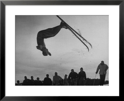 Acrobatic Skier Jack Reddish In Somersault At Sun Valley Ski Resort by J. R. Eyerman Pricing Limited Edition Print image