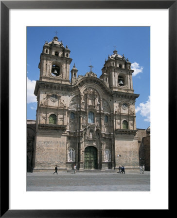 Baroque Facade On Plaza De Armas, Jesuit Church Of La Compania, Cuzco, Peru by Tony Waltham Pricing Limited Edition Print image