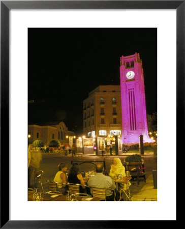 Cafes At Night, Place D'etoile, Beirut, Lebanon, Middle East by Alison Wright Pricing Limited Edition Print image