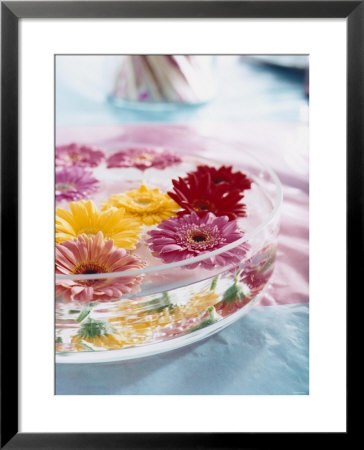 A Bowl Of Flowers Floating In Water (Table Decoration) by Alexander Van Berge Pricing Limited Edition Print image