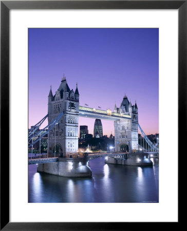 Night View Of Tower Bridge And Thames River, London, England by Steve Vidler Pricing Limited Edition Print image