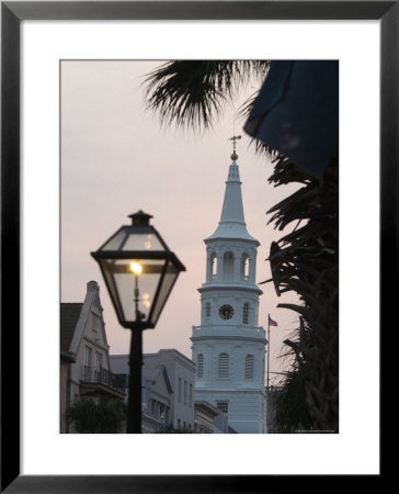Saint John's Luthern Church At Night With A Lamppost In Charleston, South Carolina by Richard Nowitz Pricing Limited Edition Print image