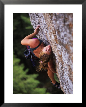 Women Makes A Move On A Rock Climb In Wyoming by Bobby Model Pricing Limited Edition Print image