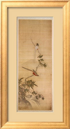 Birds On A Plum Blossom by Yanagisawa Kien Pricing Limited Edition Print image