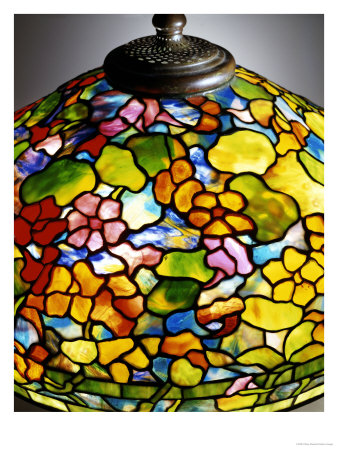 Detail Of A Nasturtium Leaded Glass And Bronze Table Lamp, Circa 1910 by Tiffany Studios Pricing Limited Edition Print image