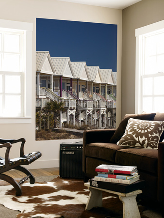 Usa, Florida, Florida Panhandle, St. George Island, Beachfront Houses by Walter Bibikow Pricing Limited Edition Print image