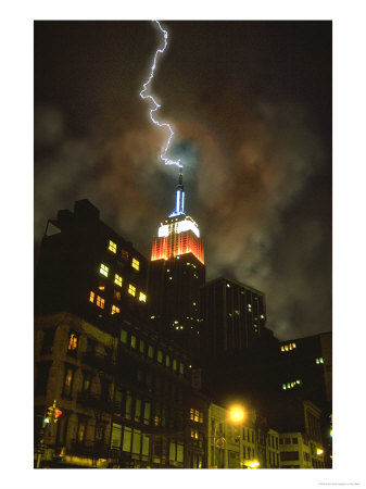 Lighting Striking Empire State Building, Nyc, Ny by Paul Katz Pricing Limited Edition Print image