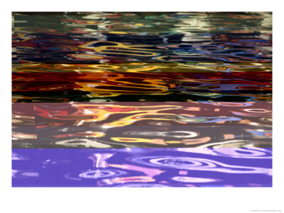 The Colorful Riverwalk Is Reflected In Abstract Rainbow Pools by Stephen St. John Pricing Limited Edition Print image