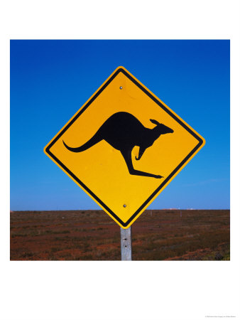 Road Sign, Australia by Walter Bibikow Pricing Limited Edition Print image