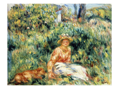 Young Woman In A Garden by Pierre-Auguste Renoir Pricing Limited Edition Print image