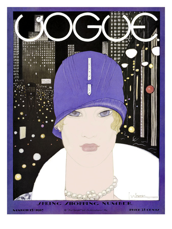 Vogue Cover - March 1927 by Georges Lepape Pricing Limited Edition Print image